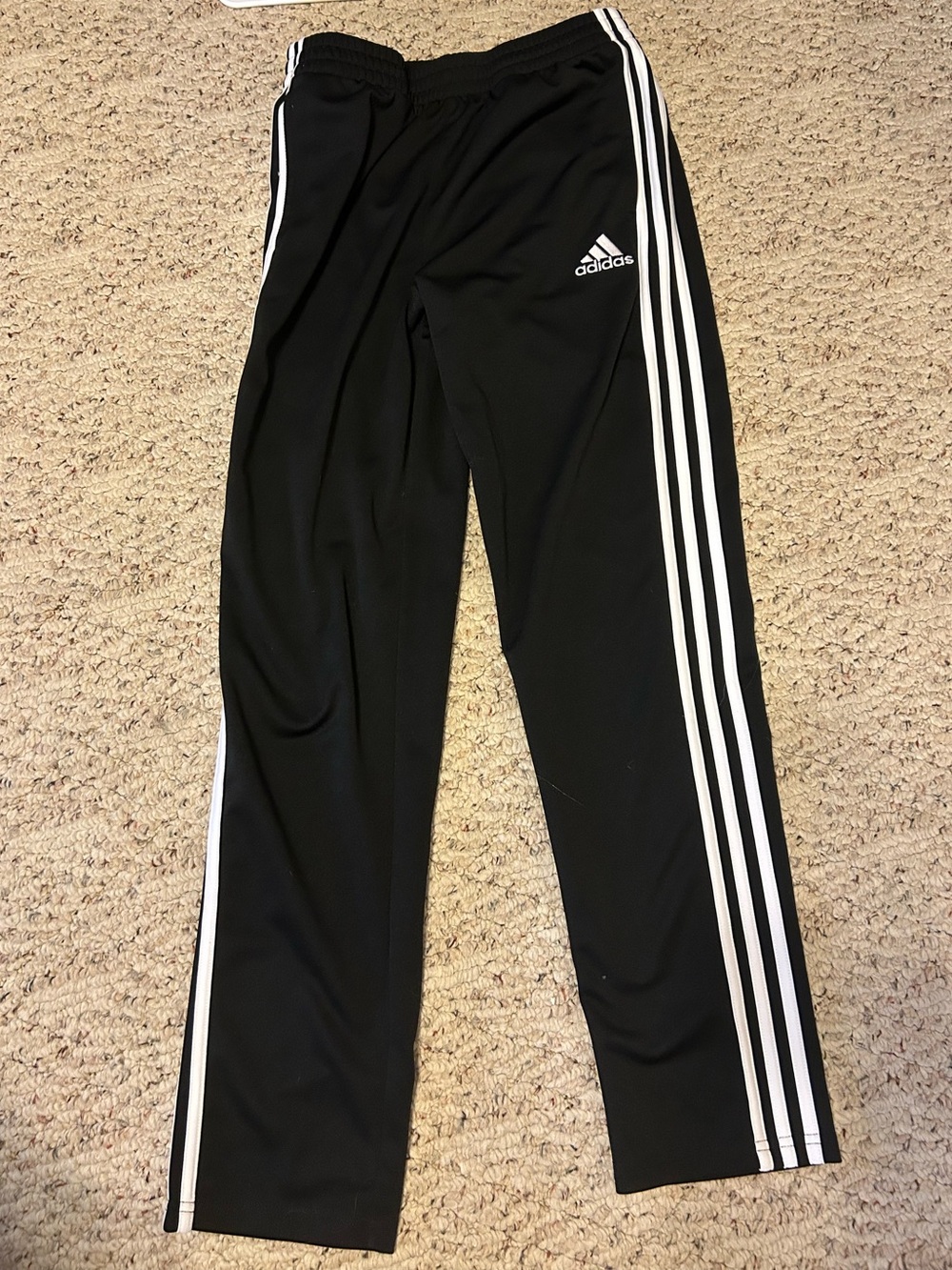 adidas Black Joggers with White Three-Stripes
